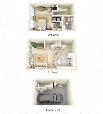 Floor plan for 1 bed, 1 bath, 857 sqft